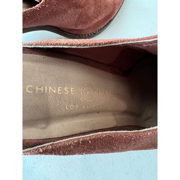 Chinese Laundry Suede Heeled Mules Size 9 Womens Rust Block Heel Point Toe‎ - Picture 7 of 9
